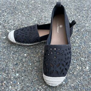 TOMMY BAHAMA Selena Slip On Black Espadrilles Size 8 … EUC